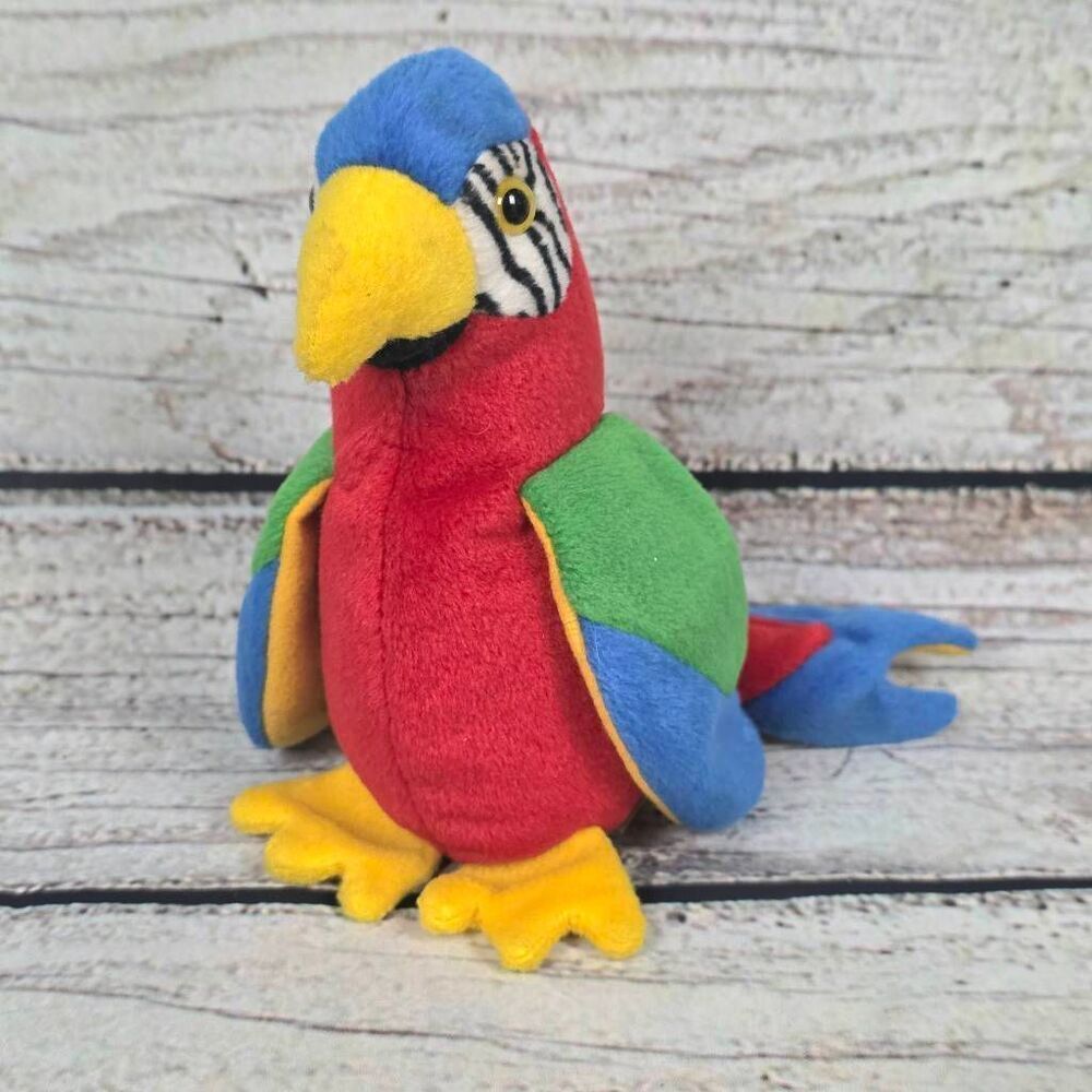 TY Beanie Baby Jabber Parrot Bird Plush 1998